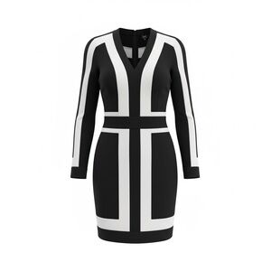 Adam Monochrome Long Sleeve Dress